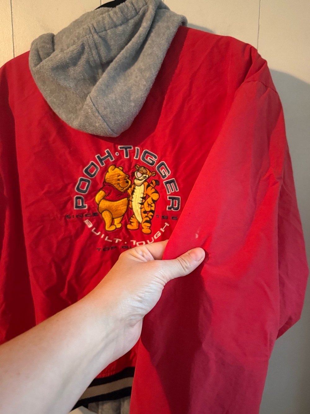 Vintage Disney Catalog Winnie the Pooh Tigger Red Baseball Varsity Jacket Sz XL - Picture 10 of 11